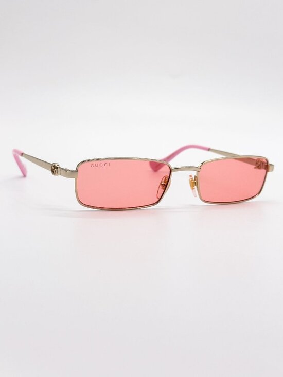 NEW GUCCI SUNGLASSES GG1600S 004 GOLD/PINK WOMEN WITH CHAIN main image 9